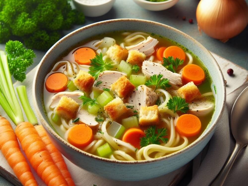 Healthy Chicken Noodle Soup crafting